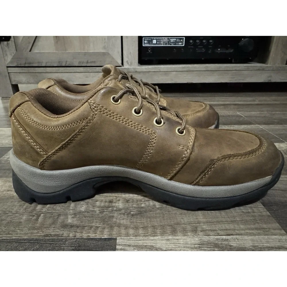 Duluth Trading Co 61512 Men's‎ 10 Wide Brown Wild Boar Oxford Leather Shoes